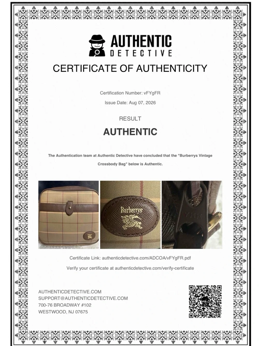 Vintage Burberry crossbody bag